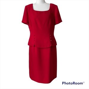 Coldwater Creek VTG Overlay Knee Length Scalloped Business Dress Size 10